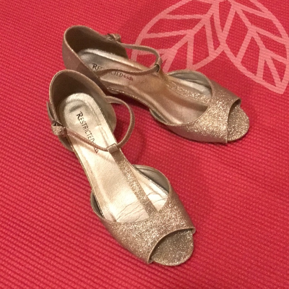 Girls silver high heels